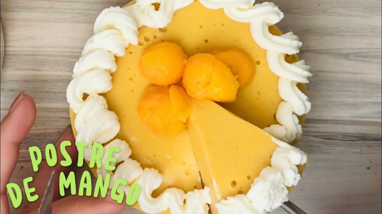 Postre de mango sin gluten sin lácteos muy saludable. Mousse de mango