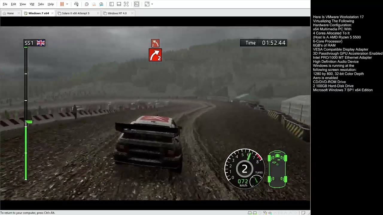 WRC 2010 on VMware Workstation 17 (Windows 7)