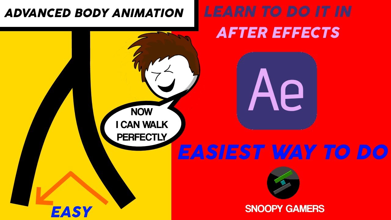 Advanced Stickman Body Animation in After Effects! Easiest Way possible (No other software used)