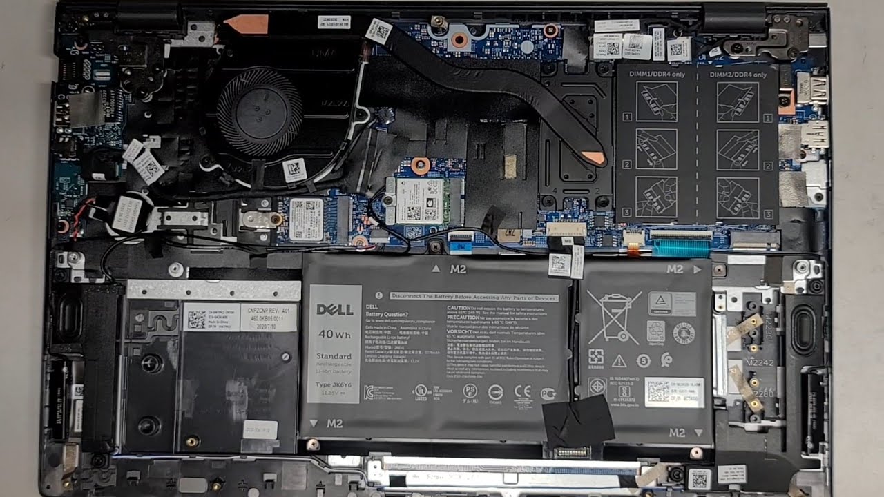 Разборка DELL Vostro 5501, оперативная память, SSD, жесткий диск, обновление, аккумулятор, клавиа...
