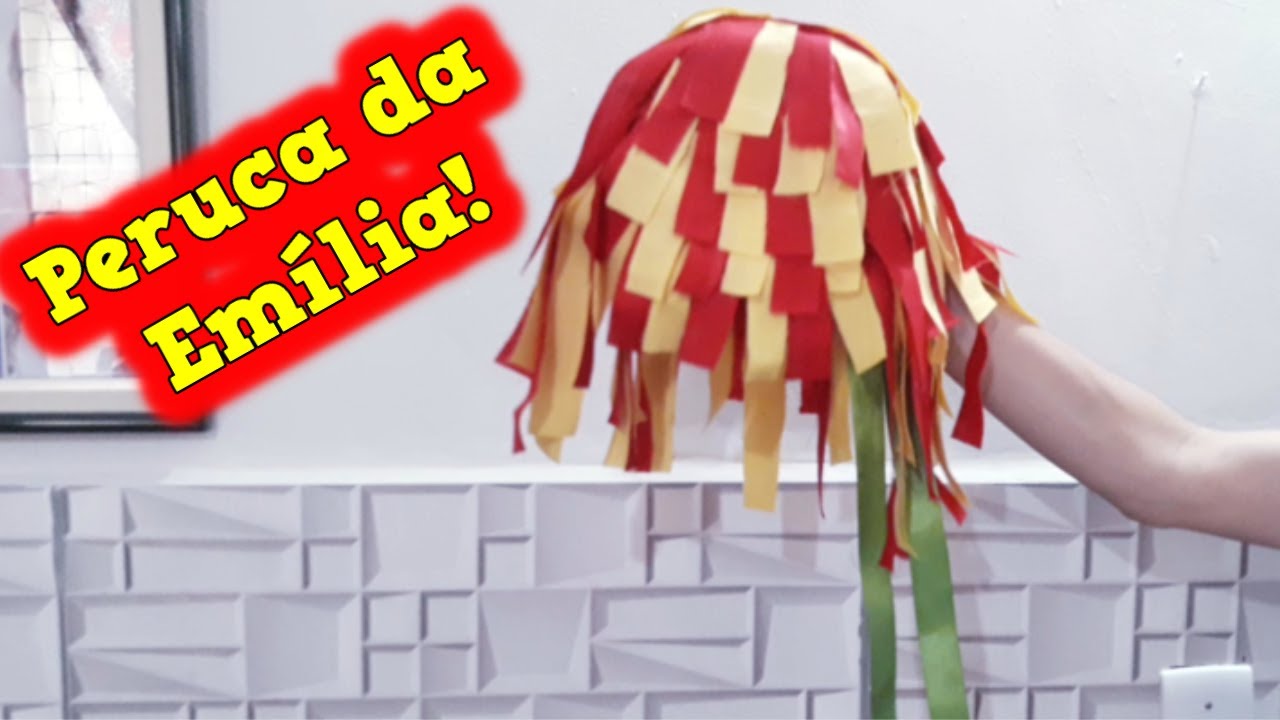 Peruca da Emília! - Como Fazer a Peruca da Emília a Boneca do Sítio do Pica - Pau Amarelo 🤩