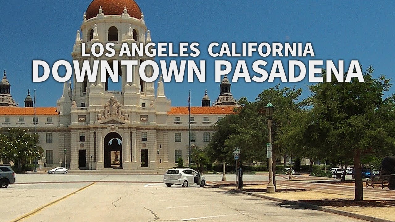 PASADENA - Driving Downtown Pasadena, Los Angeles, California, USA