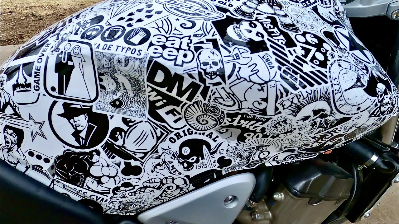 STICKER BOMBED OUR MOTORCYCLE!!! Will it hold up???