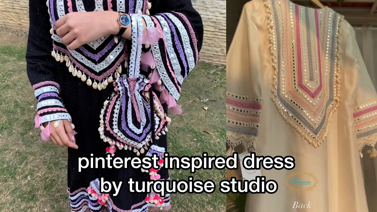 turquoise studio inspired limpet dress design | hand embroidery design | viral dress