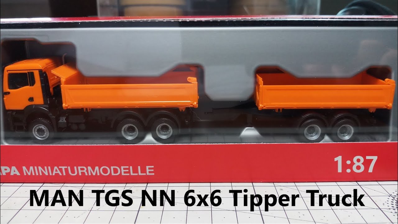 EP181 Review MAN TGS NN 6x6 tipper truck herpa 1:87