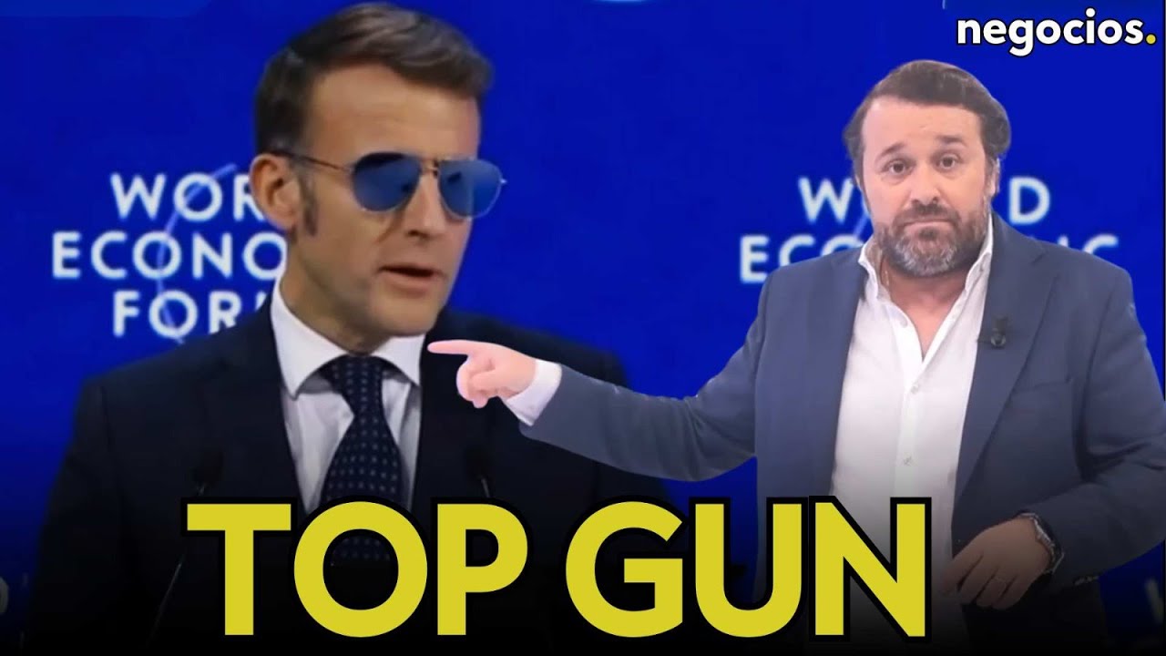 Macron da la nota en Davos: acusa a EEUU de ser un abusón mientras lleva gafas de sol a lo Top Gun