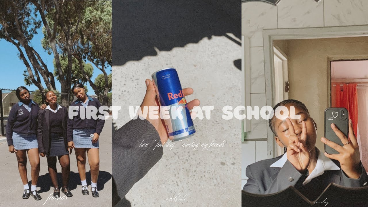 VLOG : first week at school | hair ~ first day ~ meeting w:my friends | South African YouTuber 🇿🇦 