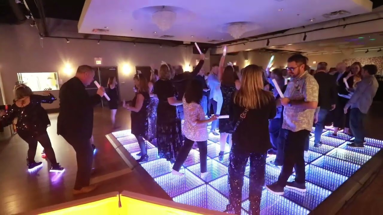 DJ and 3D LED Dancefloor | Cascades Event Center | Sterling VA | Ideal Media NYE Birthday Party