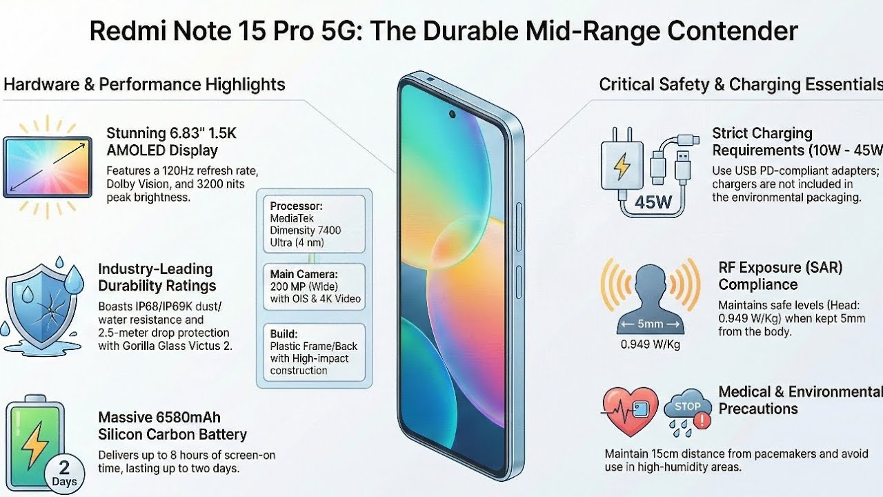 Redmi Note 15 Pro 5G 🔥 200MP Camera + 6580mAh| IP69K Beast Under Budget?#redmi #new #redmi15 
