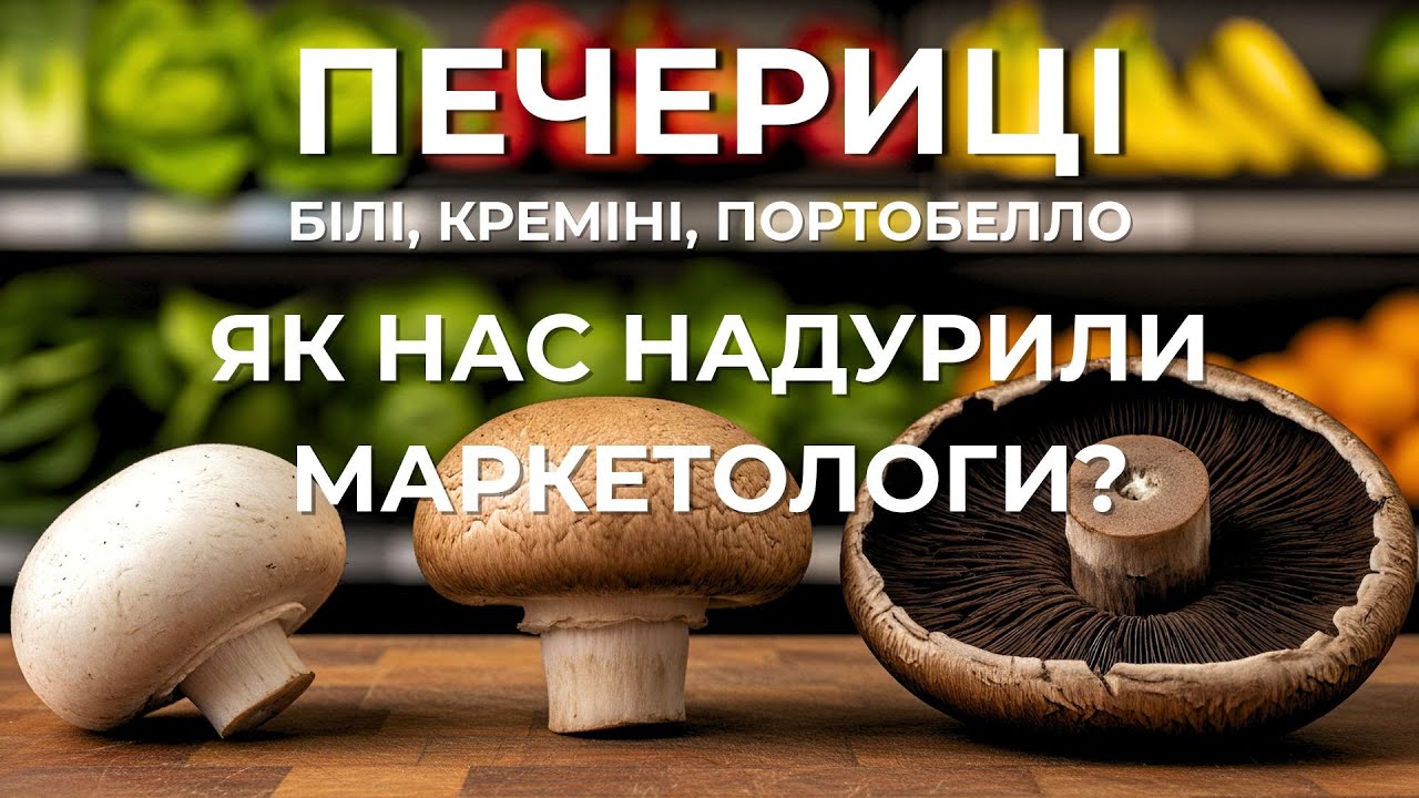 ПЕЧЕРИЦІ: ЯК НАС НАДУРИЛИ МАРКЕТОЛОГИ? Білі, Креміні, Портобелло. Таємниці продуктів