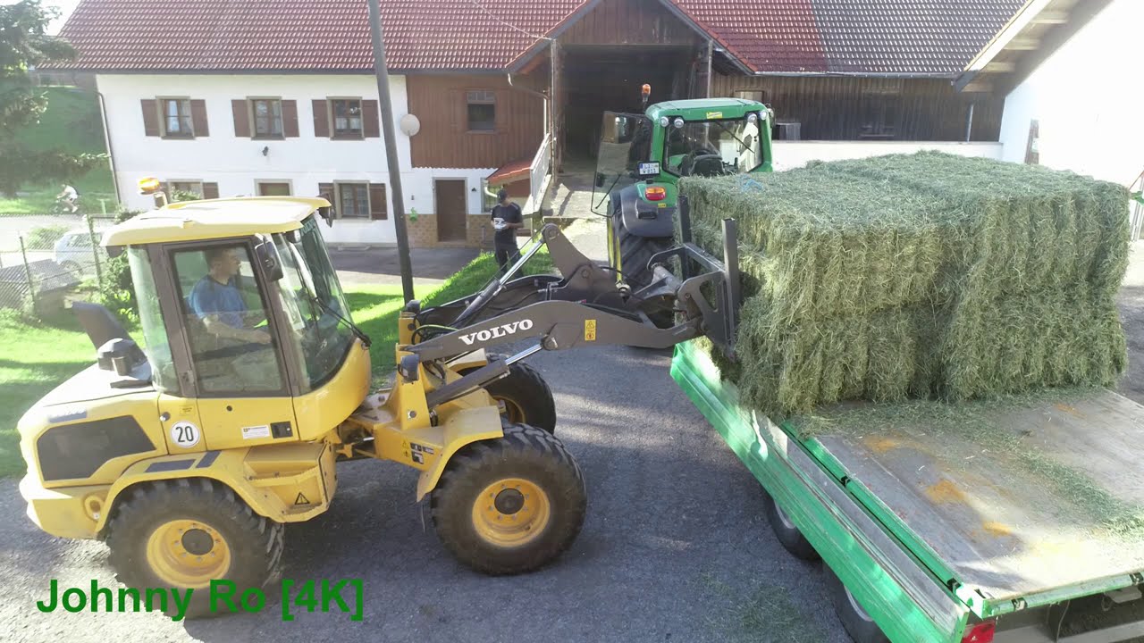 Heuernte 2020 Ballen Pressen und laden 2. Schnitt mit 2x Fendt 724 und Claas LU Kolb [4K]