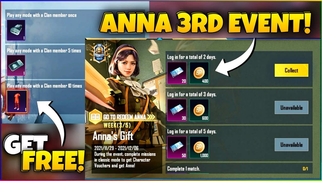 Get Free Anna Character Vouchers 200 || Anna 3rd Event || Permanent Liverpool Jersey In Bgmi