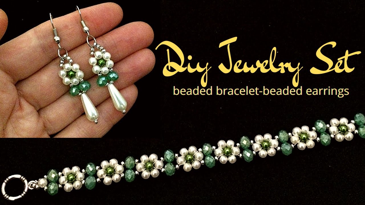 Beaded Bracelet // Earrings making /Handmade bracelet// Handmade earrings //How to make  jewelry