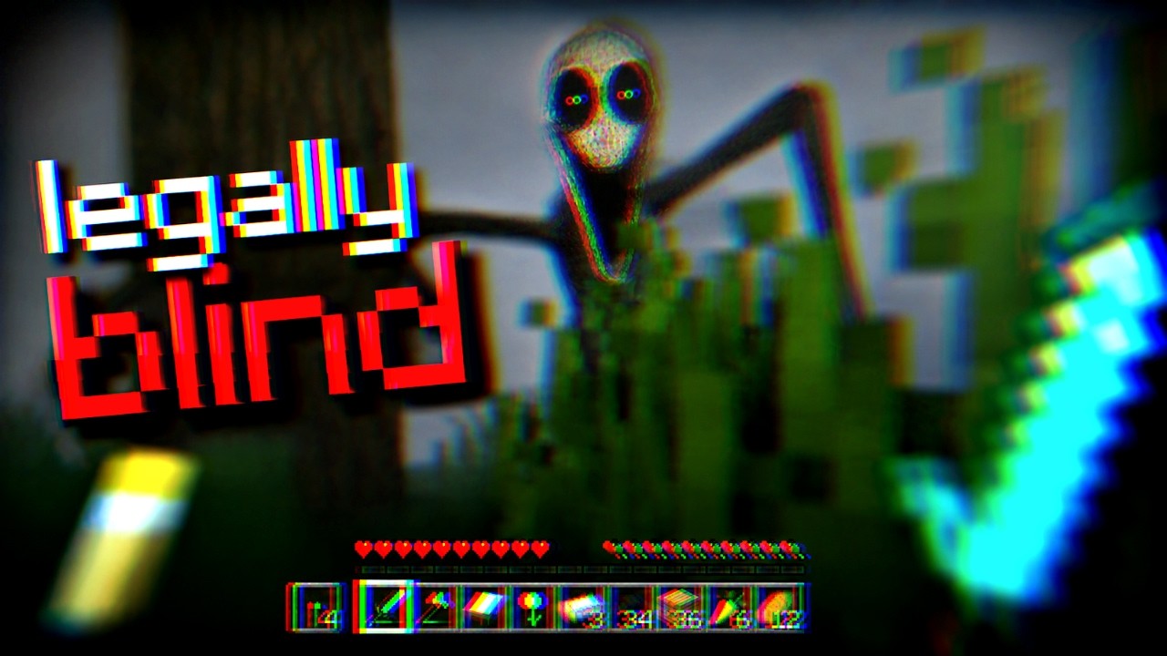 Minecraft Horror, But I'm LEGALLY BLIND