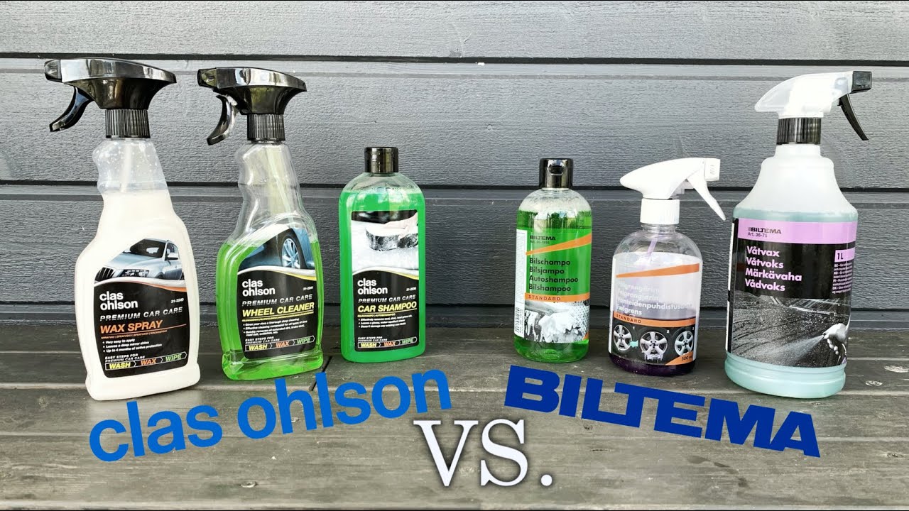 BILTEMA VS. CLAS OHLSON - SHAMPOO - WHEEL CLEANER - SPRAY WAX