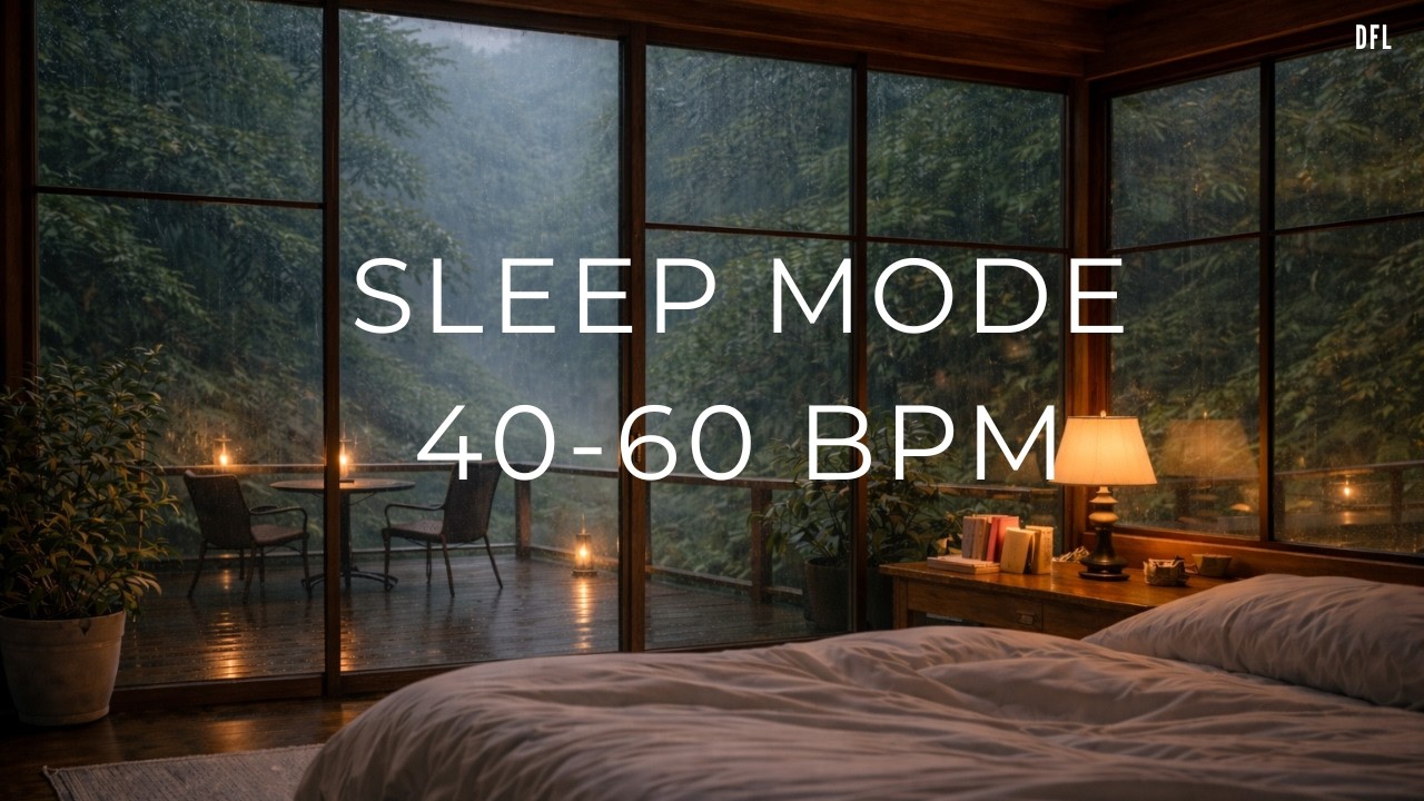 Deep Sleep Music Cozy Rainy Cabin Bedroom, Soft Piano & Rain Sounds (3 Hours)