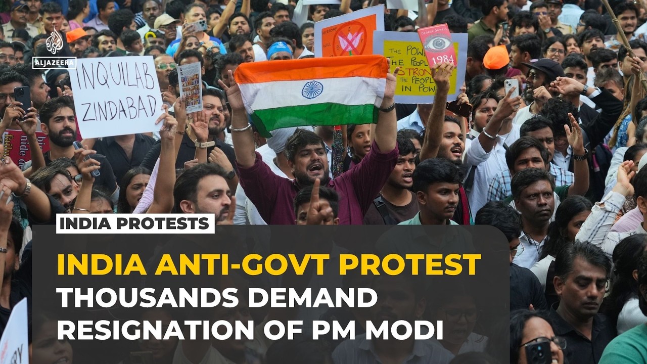 India protests: Thousands march on parliament demanding PM Modi&rsquo;s resignation