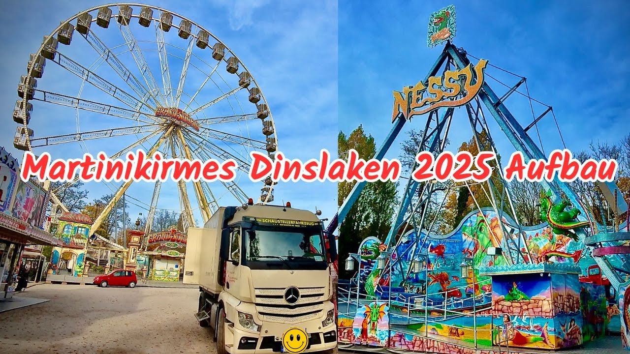 Martinikirmes Dinslaken 2025 Aufbau 🐉 Kirmes-Aufbau Tag 1 | Täglicher Rundgang mit Freude am Aufbau