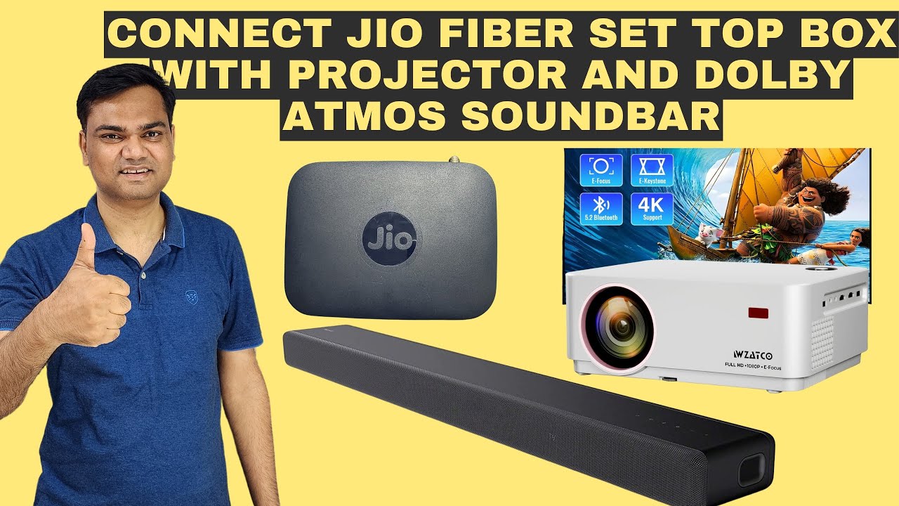 (Hindi) How to connect Jio Fiber Set Top Box to Projector and Dolby Atmos Soundbar