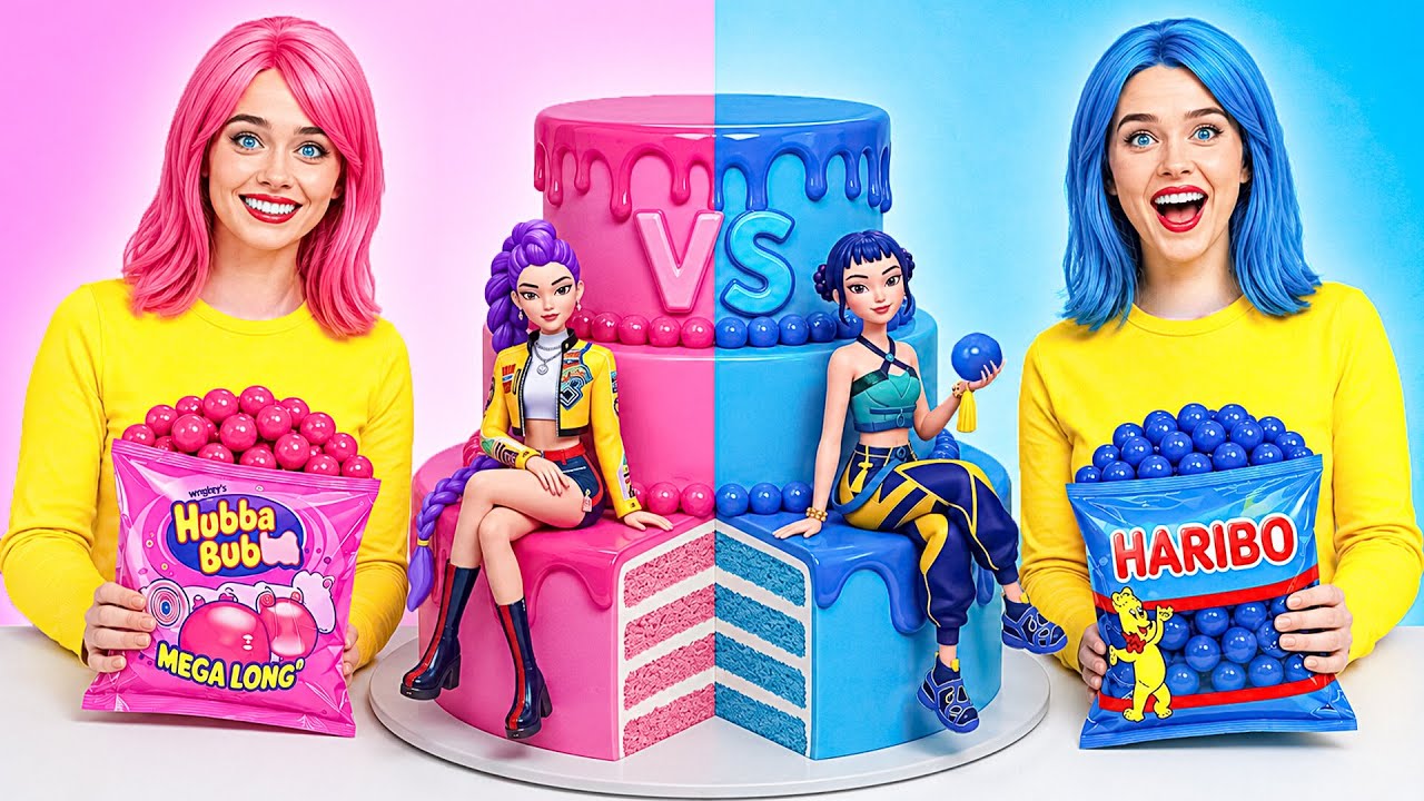 Pink VS Blue Cake Decorating Challenge | Food Battle by Multi DO Girls