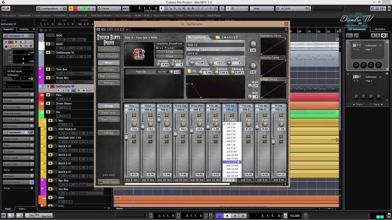 Multiple Output SSD Steven Slate Drum Tutorial Indonesia Language