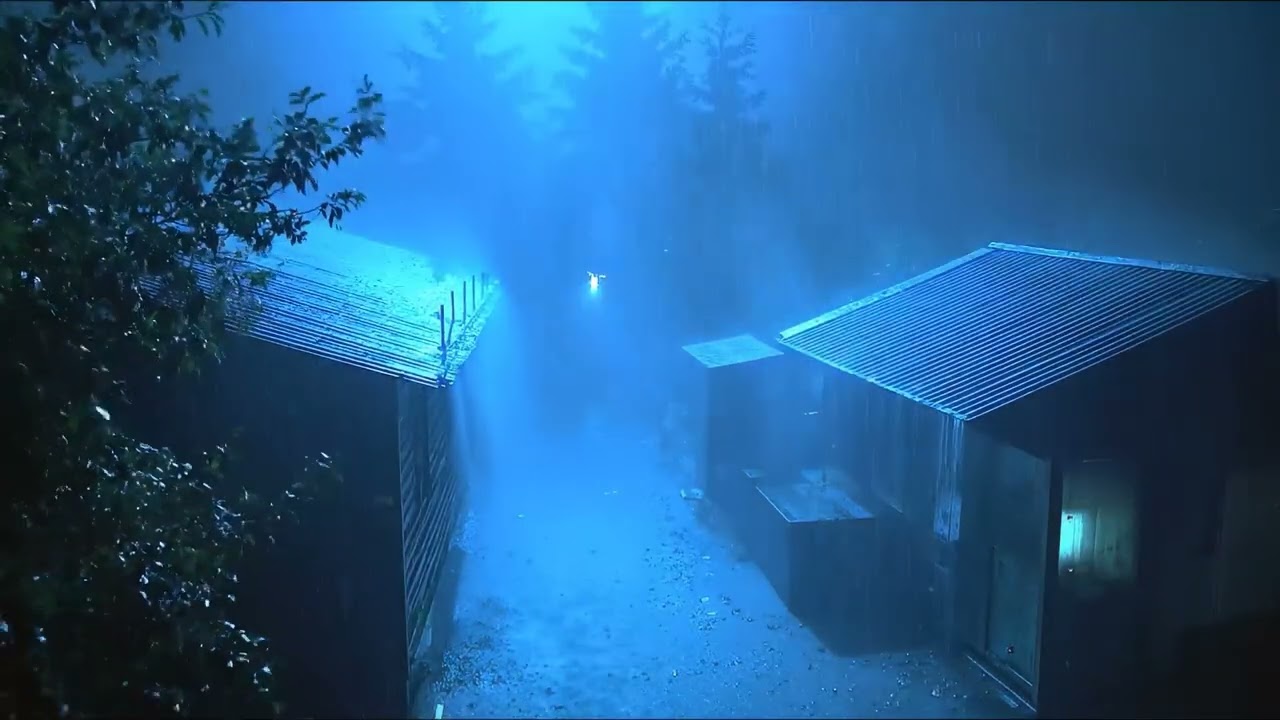 Insomnia Relief in 3 Minutes with Powerful Rainstorm and Heavy Thunder Sounds on a Tin Roof at Night