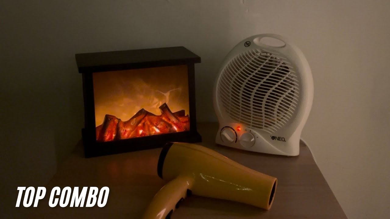 LET your THOUGHTS GO with this COMBO - FIREPLACE, FAN HEATER and HAIR DRYER SOUND (ASMR)