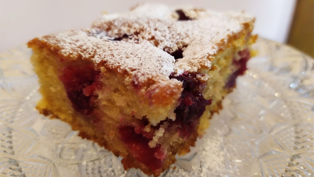 Žuti kolač sa vi&scaron;njama! Ovo je zaista najbolji recept za ovaj kolač!