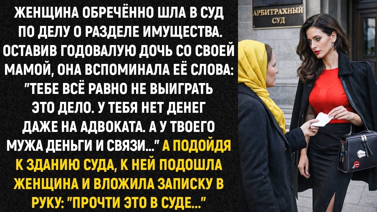 Женщина обречённо шла в суд по делу о разделе имущества   Оставив годовалую дочь со своей мамой