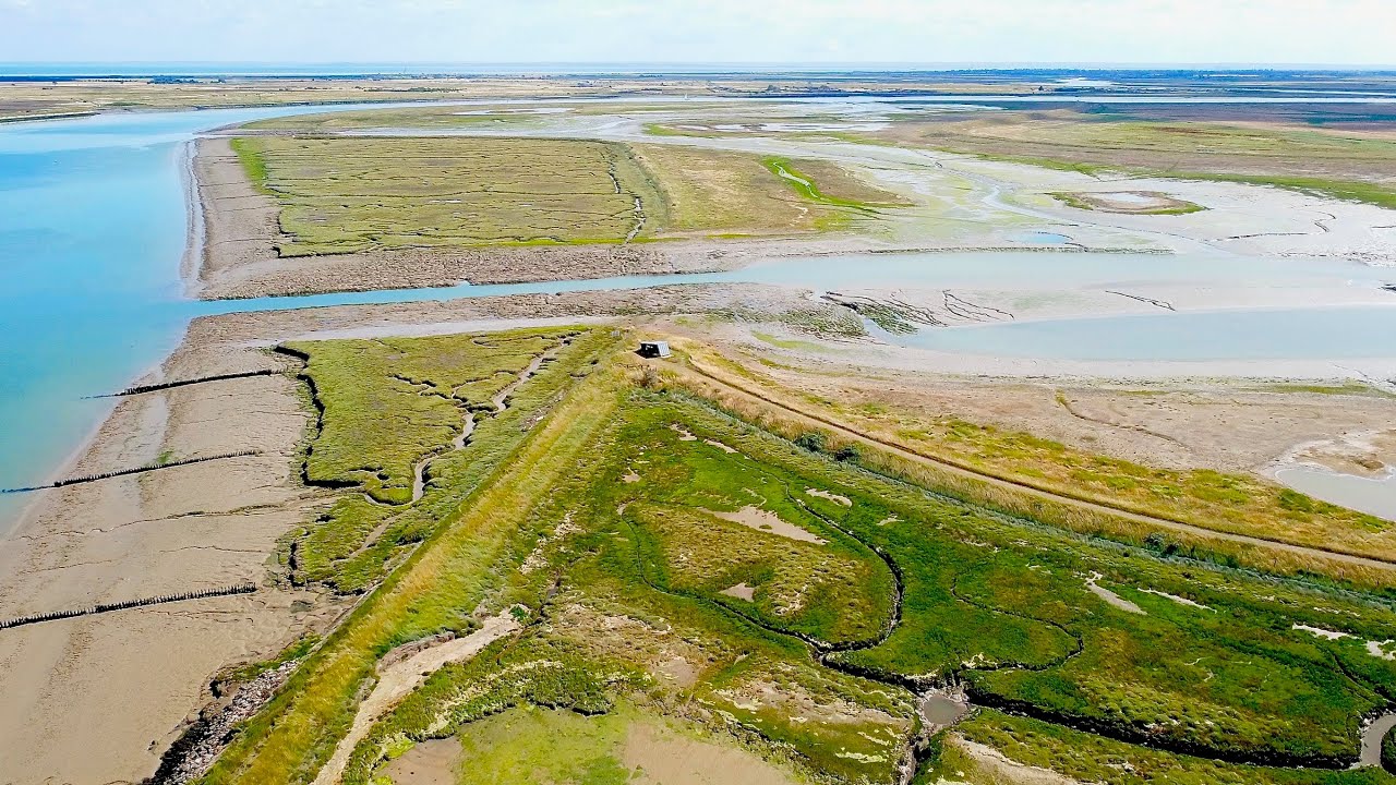 Amazing colours and beautiful coastal views by drone near Wallasea Island, Essex.