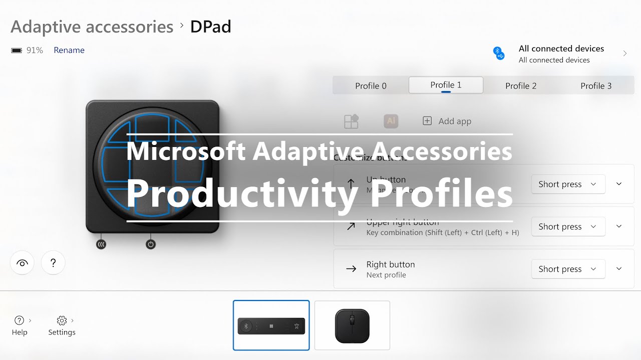 Microsoft Adaptive Accessories - Productivity Profiles
