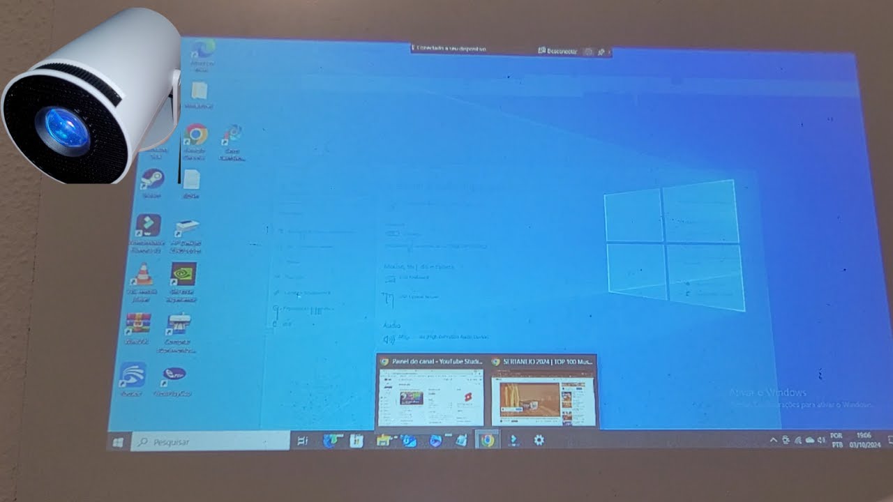 como conectar o pc no projetor hy300 sem fio