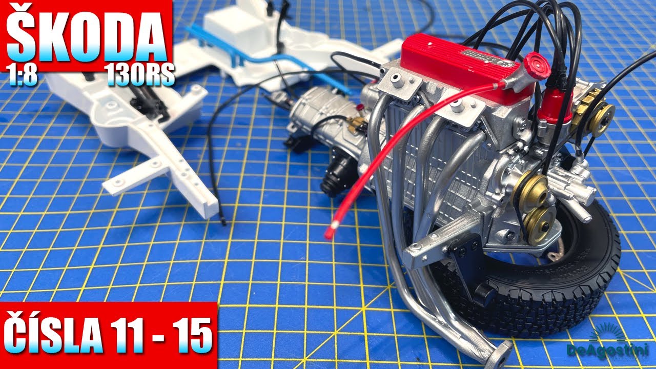 STAVBA: ŠKODA 130RS 1977, ČÍSLA 11 -15, 1:8 Big Scale Model od DeAgostini