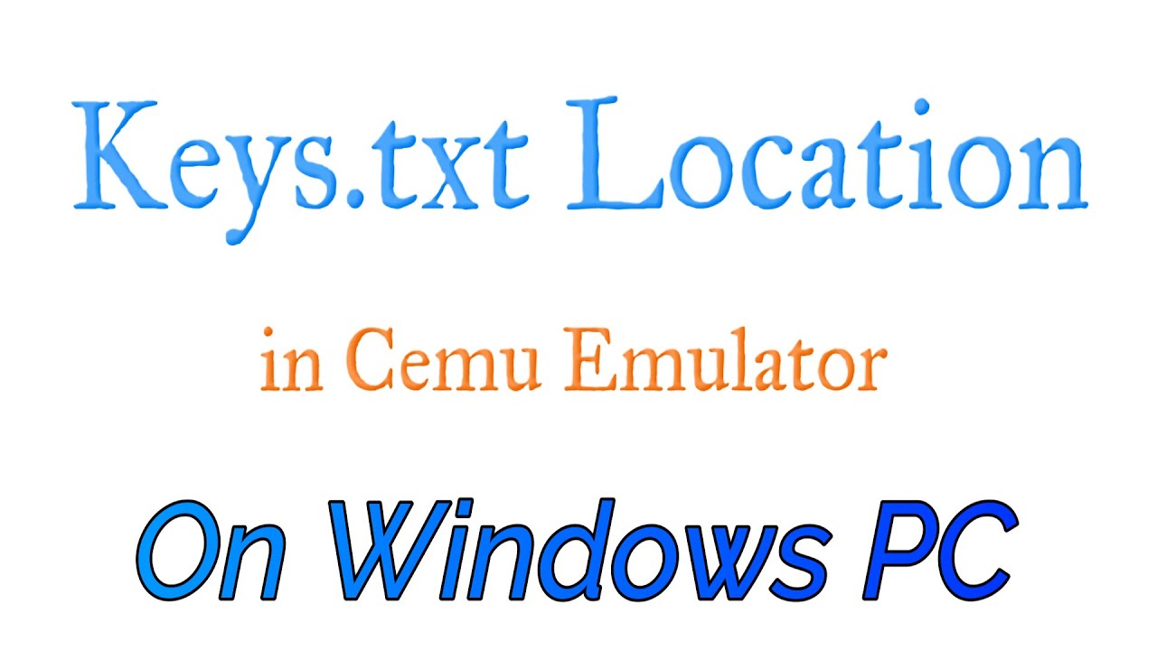 Расположение файла Keys.txt в эмуляторе Cemu на ПК с Windows