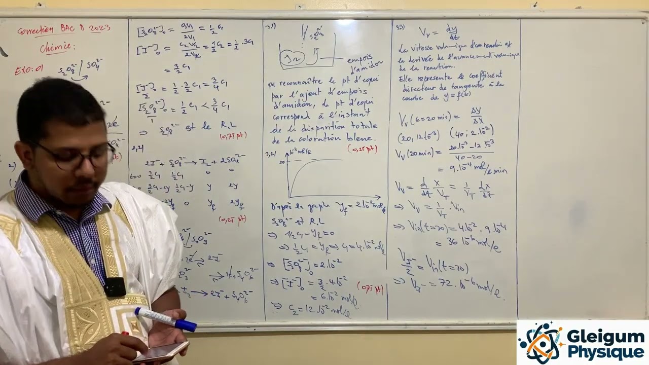 Correction BAC D 2023 Partie Chimie