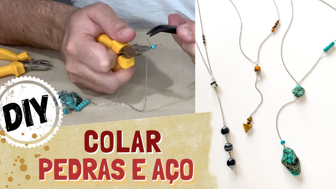 Como fazer COLAR de PEDRAS e AÇO