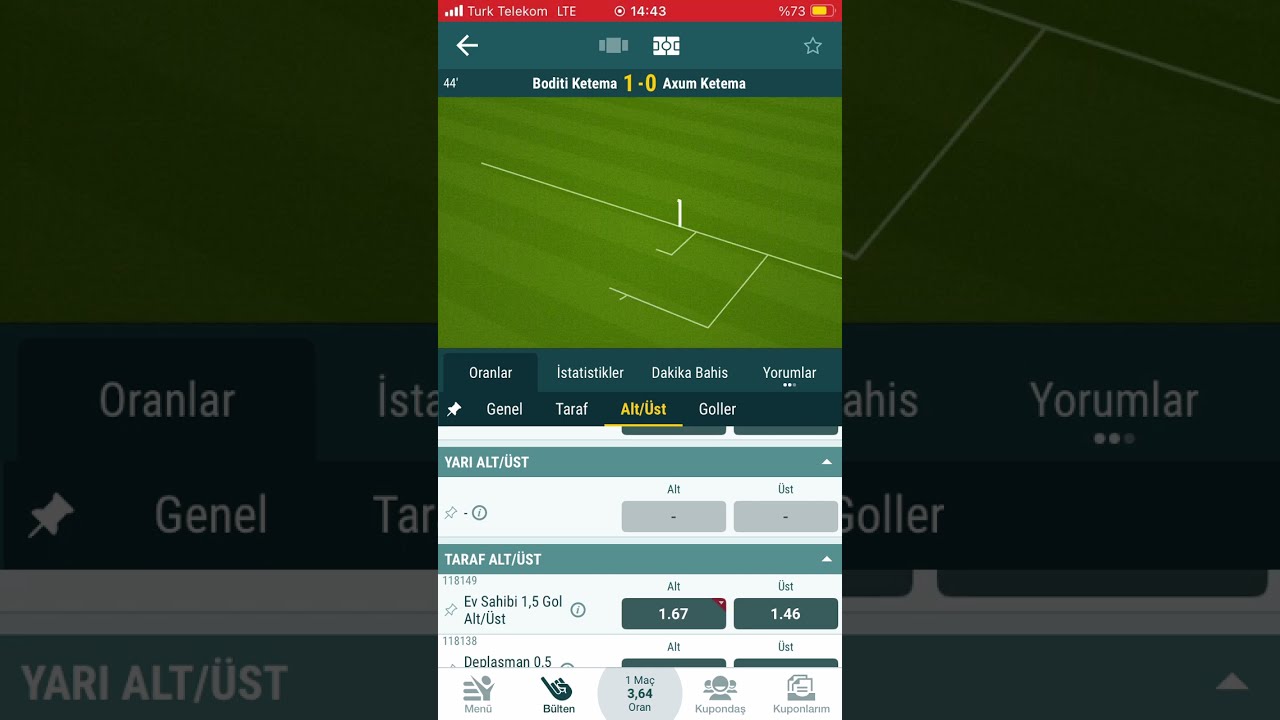 İddaa kanalı | ilk Yarı 1.5 Gol &Uuml;st Oran Kod Sistemi @iddaakanaalı