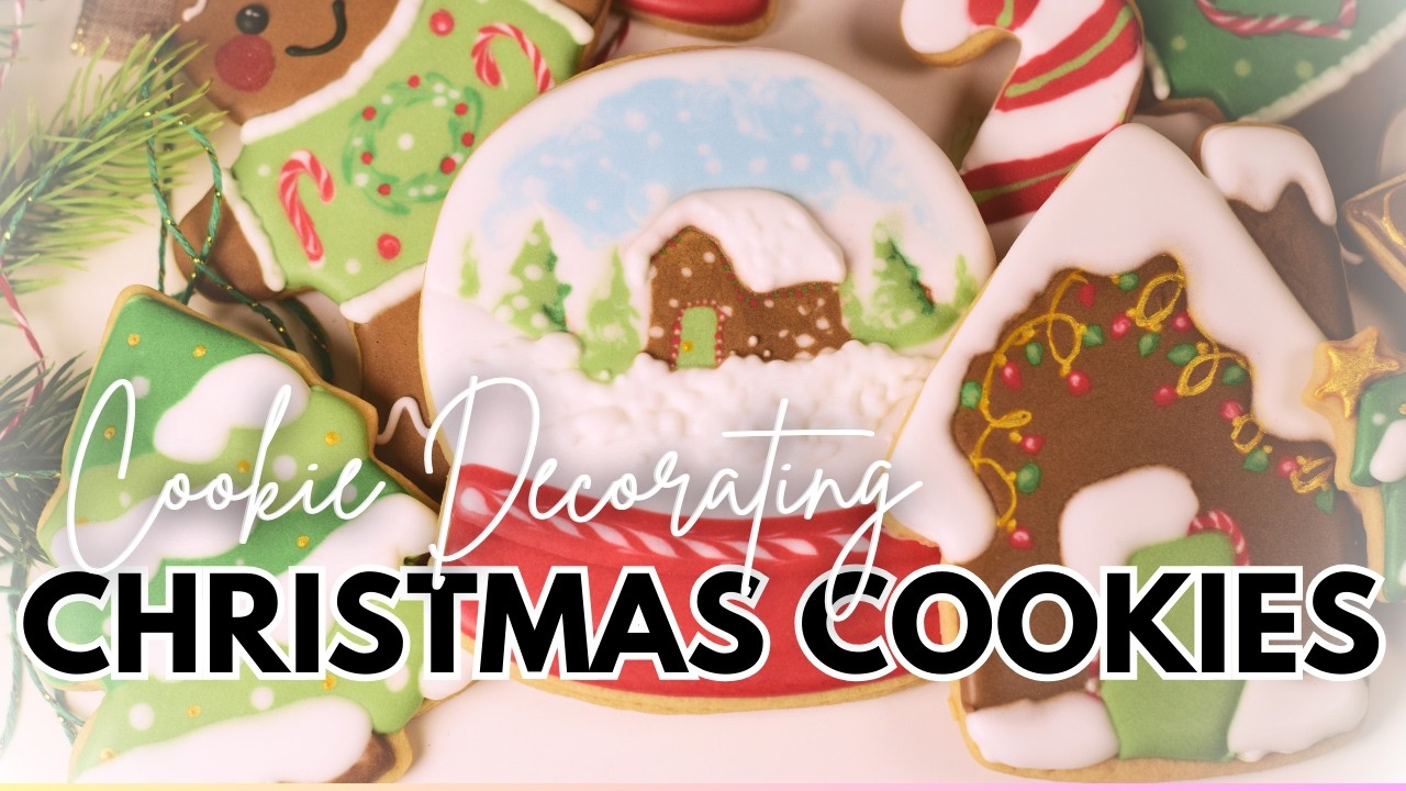 ❤️🎄 How I Decorated These Merry & Bright Christmas Cookies | Gingerbread Theme Snow Globe Cookie Set