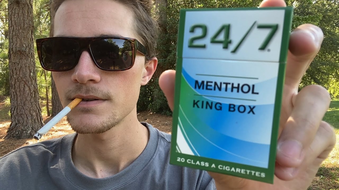 Smoking a 24/7 Menthol Cigarette - Review