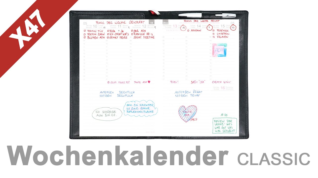 Der Wochenkalender "CLASSIC" von X47 - Final Cut (X47-24)