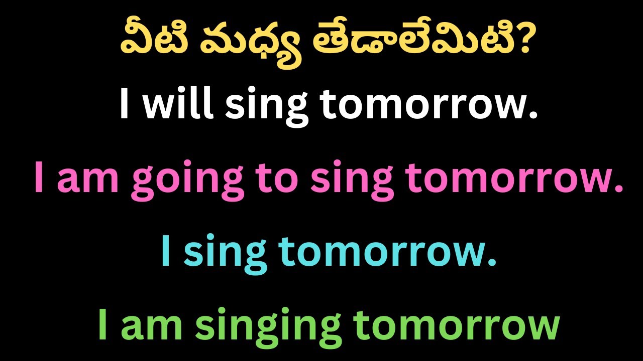 I will sing, I am going to sing, I sing, I am singing - వీటి మధ్య తేడా ఏమిటి? |  Syamala