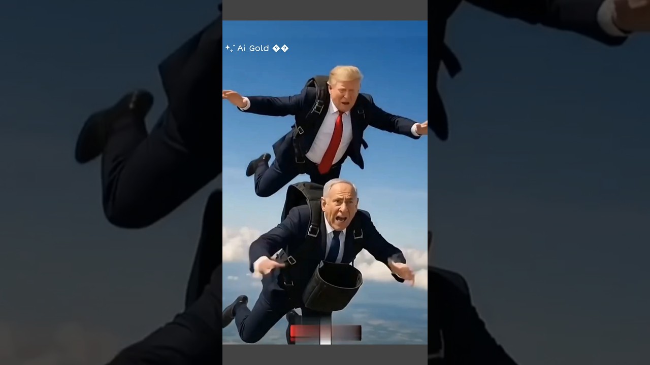 Trump vs Netanyahu Skydiving Challenge! 🪂🤣 | Funniest Political Meme Ever