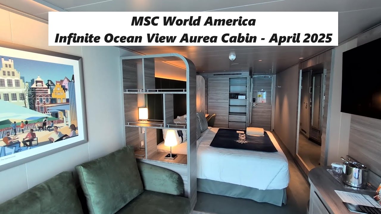 MSC World America Infinite Ocean View Aurea Cabin Tour April 2025
