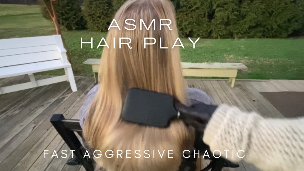 ASMR REAL PERSON HAIR PLAY {FAST & AGGRESSIVE} with MOUTH SOUNDS FOR MAX TINGLES