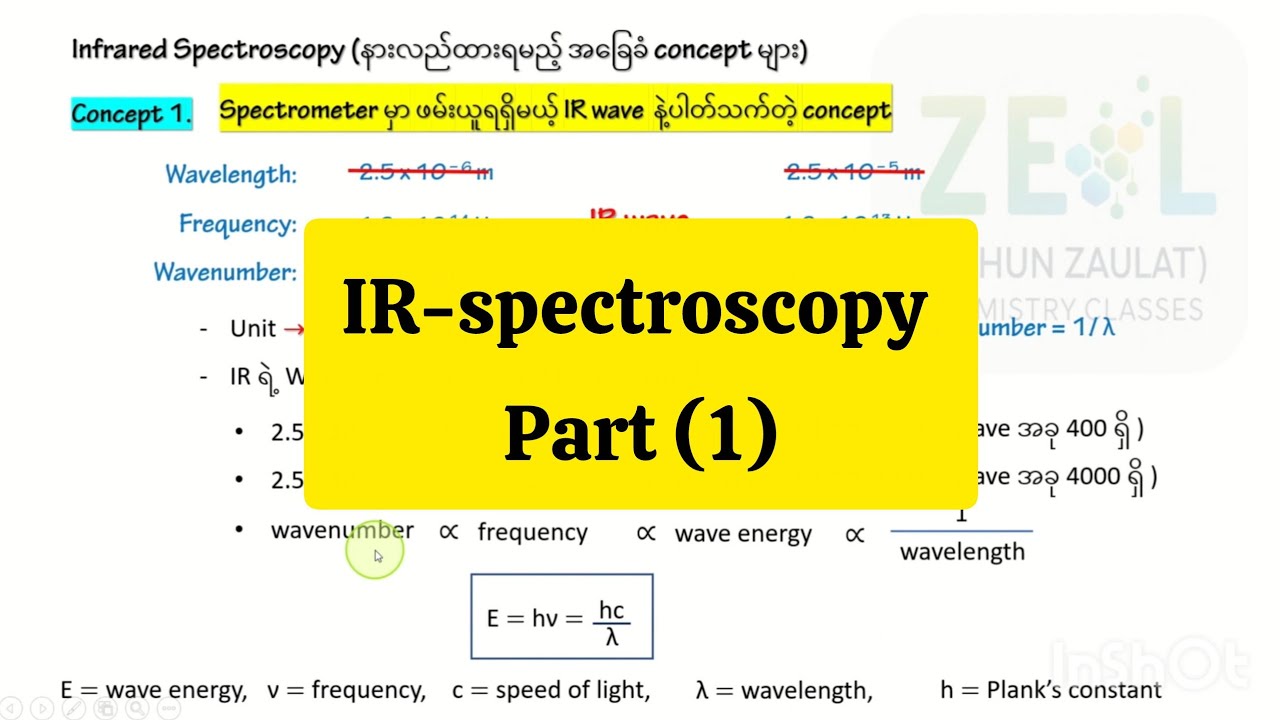 [Video 8.2.12] Basic concept of IR-spectroscopy (1/2)