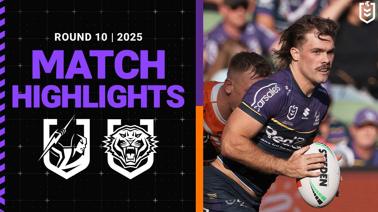 NRL Highlights | NRL Match Highlights 2025 | Storm v Wests Tigers | Round 10
