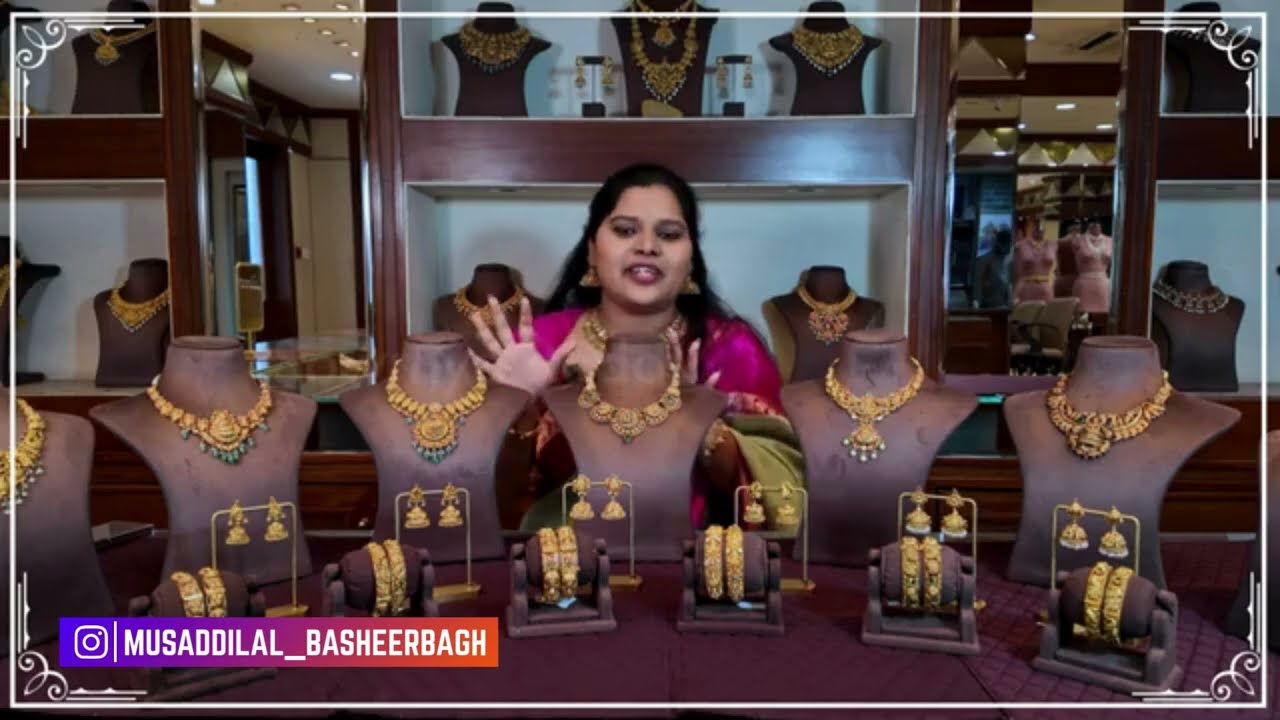 20 Gram Gold Necklace Designs That Look Grand | Live Jewellery Showcase from Musaddilal Basheerbagh