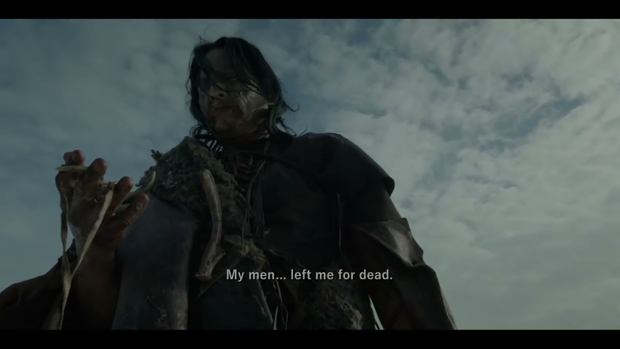 The Revenant 2015 scene - A Native American saves Leo, Native American spoken