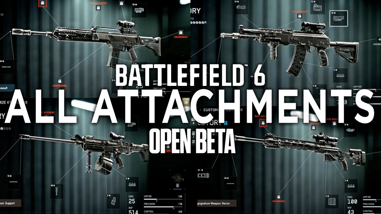 All Weapons Attachments in Battlefield 6 BETA Gunsmith Showcase