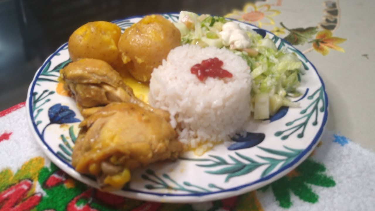 pollo con papa criolla